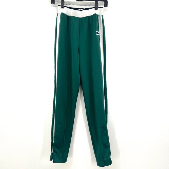 Zara Emerald Green White Stripe Track Pants Women's Small - Picture 1 of 7